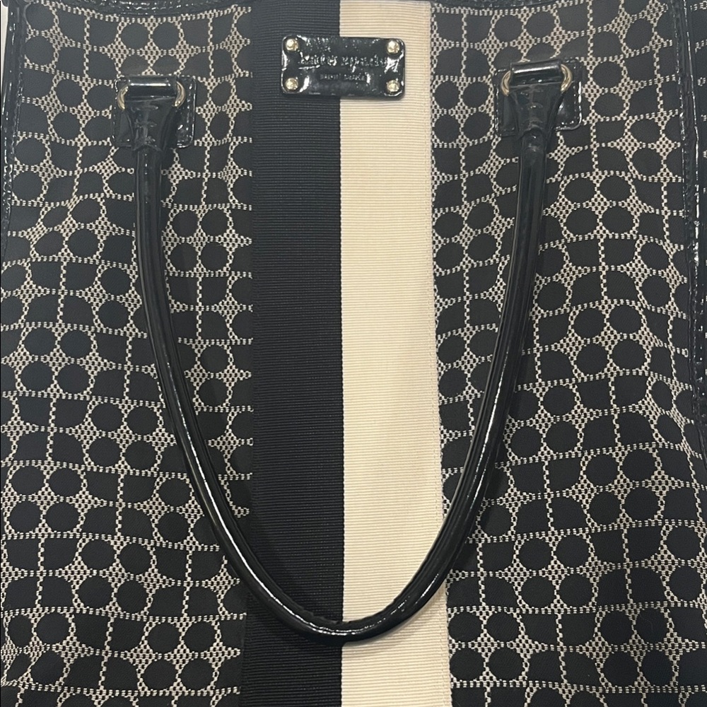 Kate Spade ♠️ Black and Cream Patterned Tote